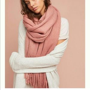 Anthropologie scarf pink oversized chunky